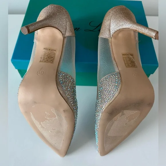 NWT + Box | Lauren Lorraine Elaine Embellished Pump | Nude | 11M - Picture 5 of 7